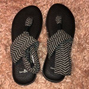 Tribal patterned sanuk yoga sandals
